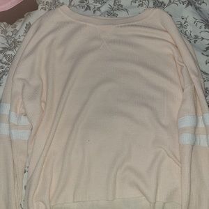 pink white sweater